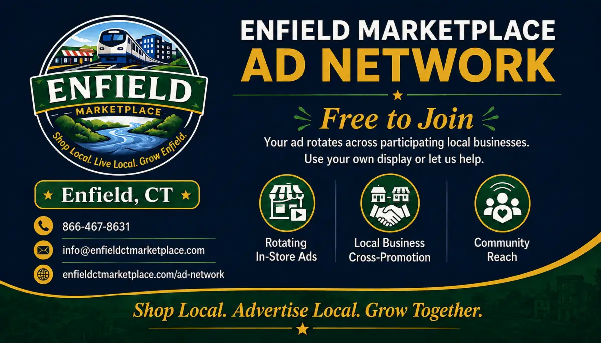 Enfield Marketplace Ad Network flyer — front