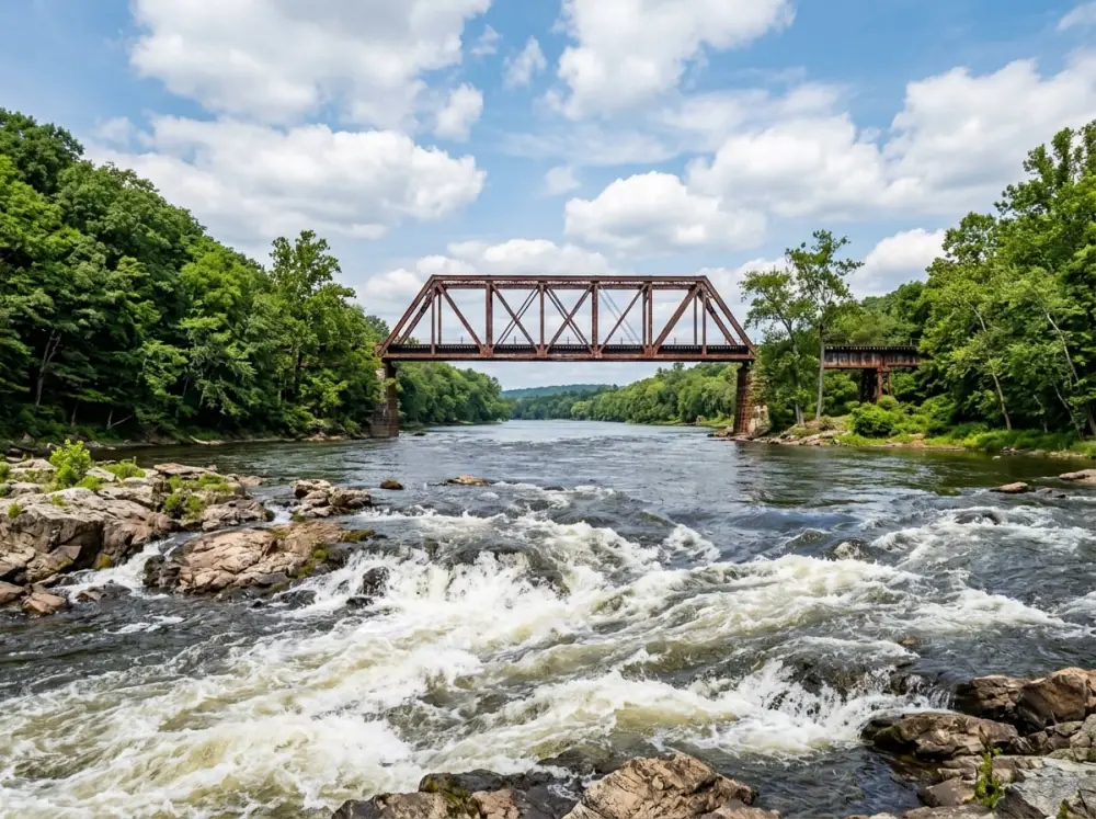 Connecticut River railroad bridge in Enfield